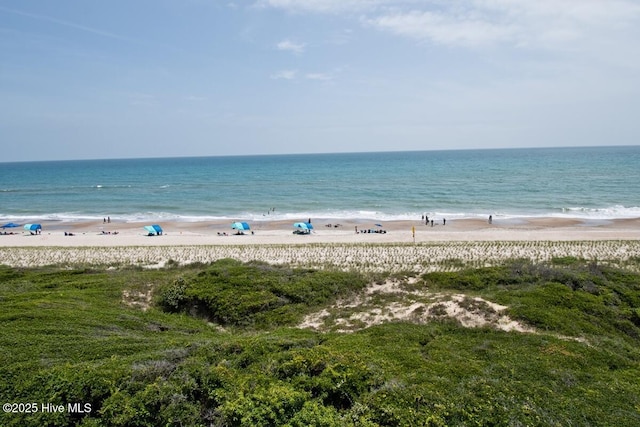 property view of water featuring a view of the beach