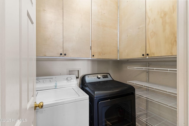laundry room featuring cabinet space and washer and clothes dryer