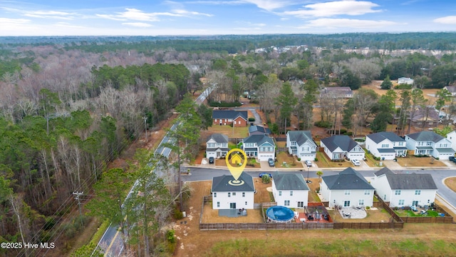 bird's eye view featuring a residential view