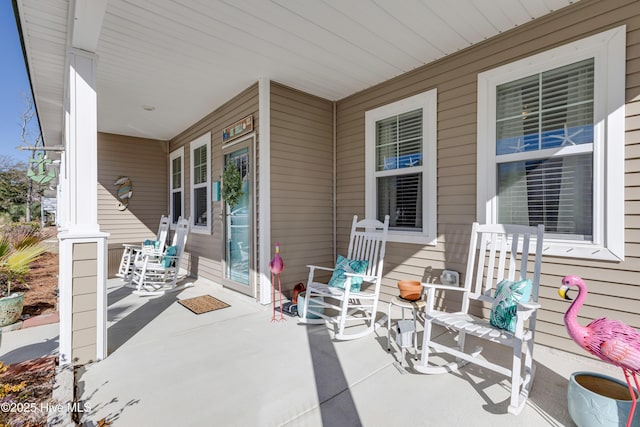 view of patio featuring covered porch