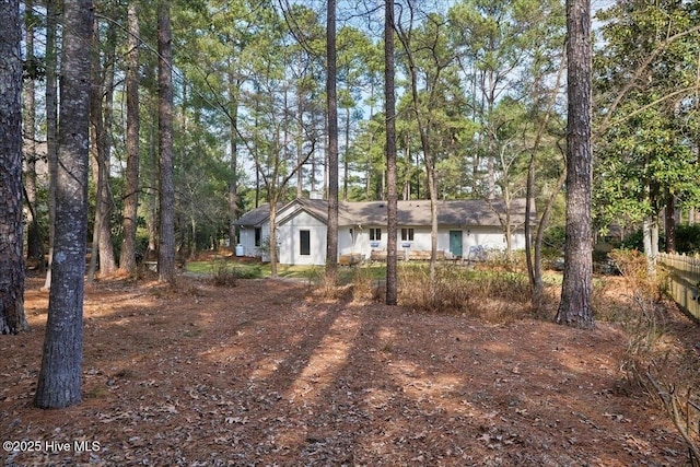 view of single story home