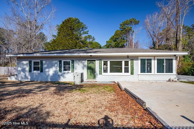 view of single story home