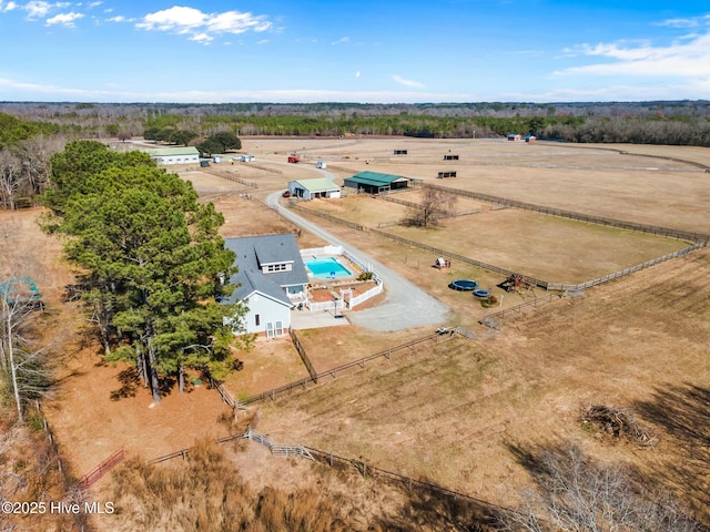 drone / aerial view featuring a rural view