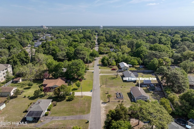 aerial view with a forest view