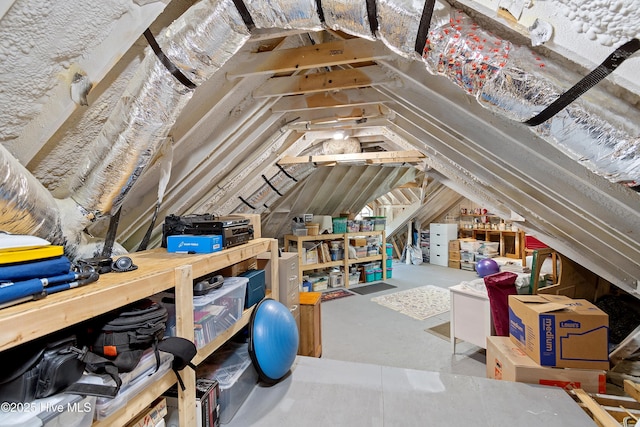 view of unfinished attic