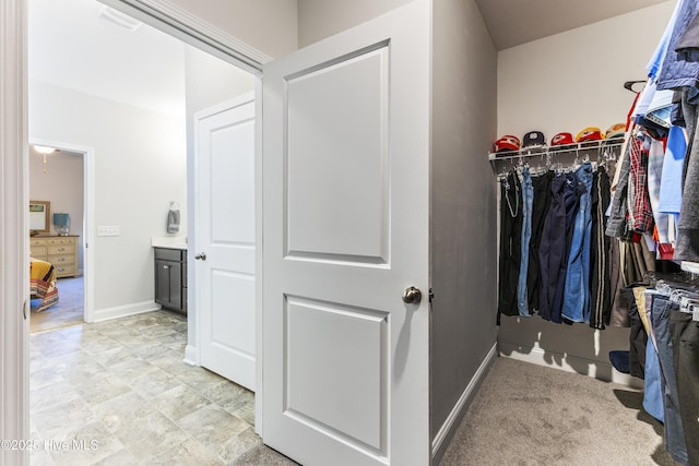 view of walk in closet