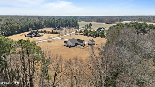 aerial view with a rural view