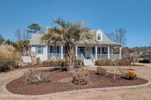 view of front of home featuring covered porch