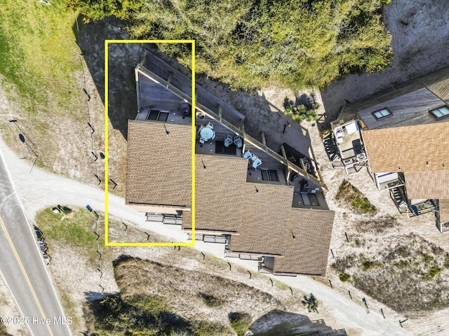 886 New River Inlet Rd Unit 41, North Topsail Beach, NC 28460 - view from above of property with property parcel outlined