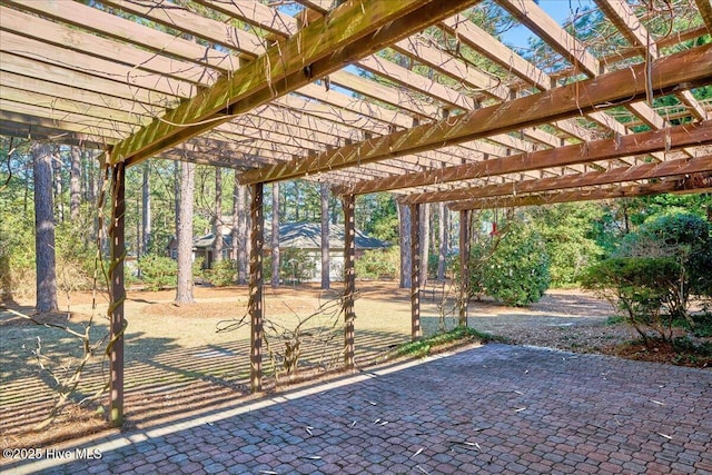 view of patio with a pergola