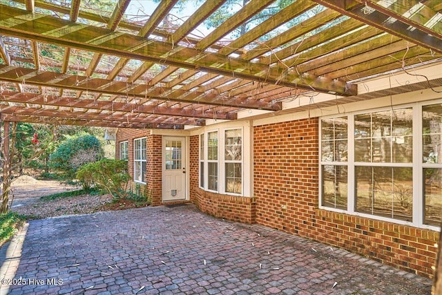 view of patio with a pergola