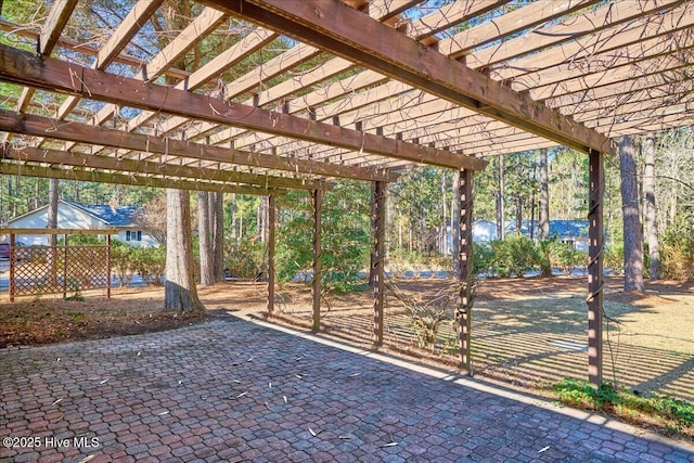 view of patio / terrace featuring a pergola