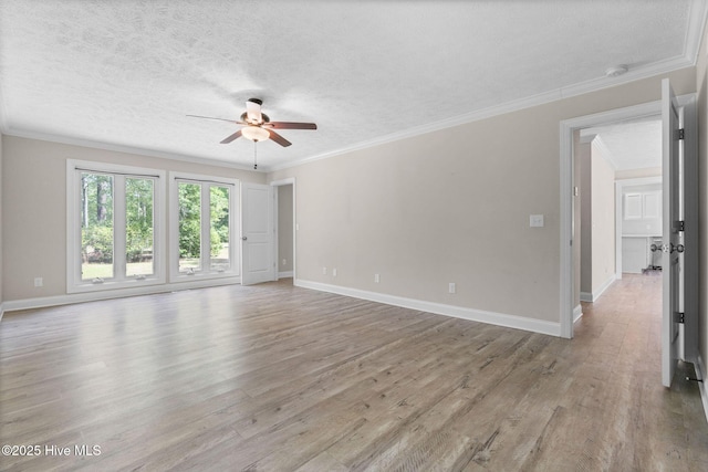 920 Shelter Creek Dr, Burgaw, NC 28425 - unfurnished living room with baseboards, ceiling fan, a textured ceiling, and wood finished floors