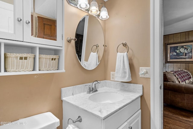 211 Brandon Ave, Tarboro, NC 27886 - bathroom featuring vanity and wood finished floors