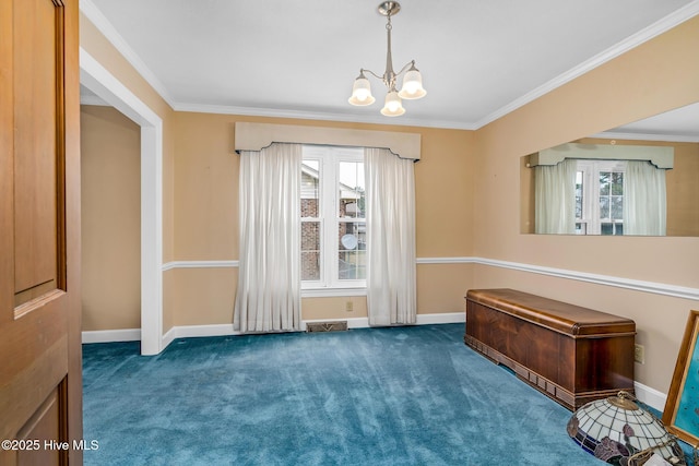 211 Brandon Ave, Tarboro, NC 27886 - unfurnished dining area with carpet, plenty of natural light, and visible vents