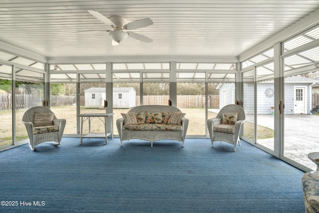 211 Brandon Ave, Tarboro, NC 27886 - unfurnished sunroom with a ceiling fan
