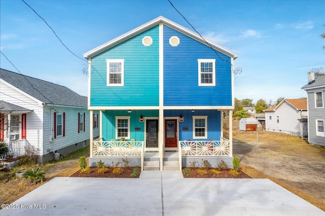 view of front of house featuring a porch and board and batten siding