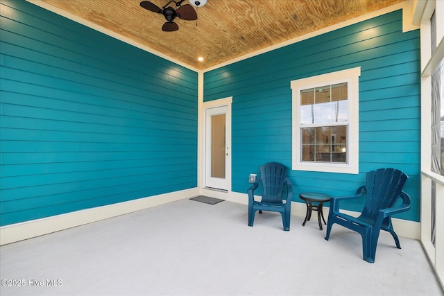 view of patio with ceiling fan