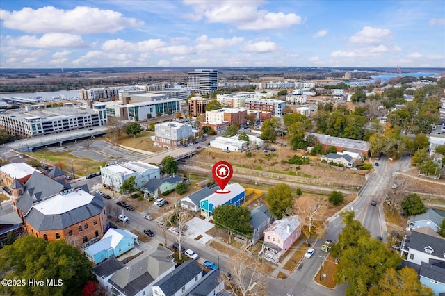 birds eye view of property featuring a view of city