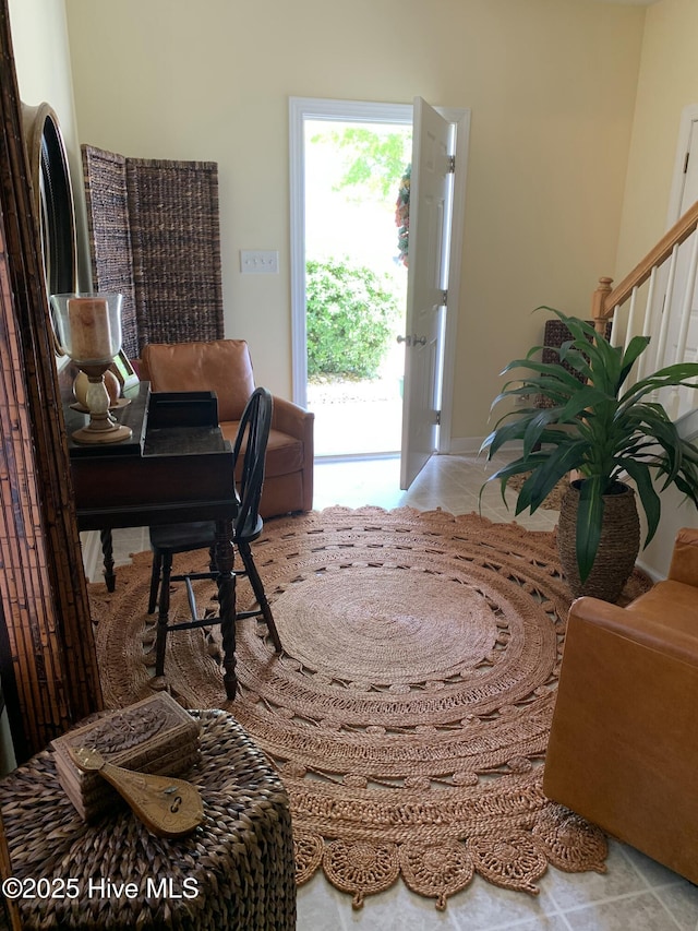 view of tiled entrance foyer