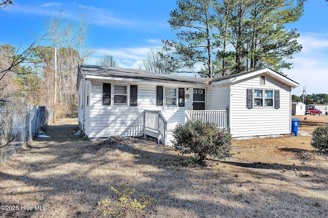 view of front of home with fence