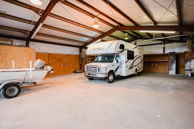 garage featuring metal wall