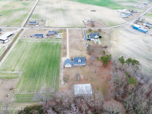 bird's eye view featuring a rural view