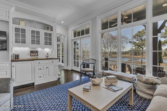 sunroom / solarium with french doors