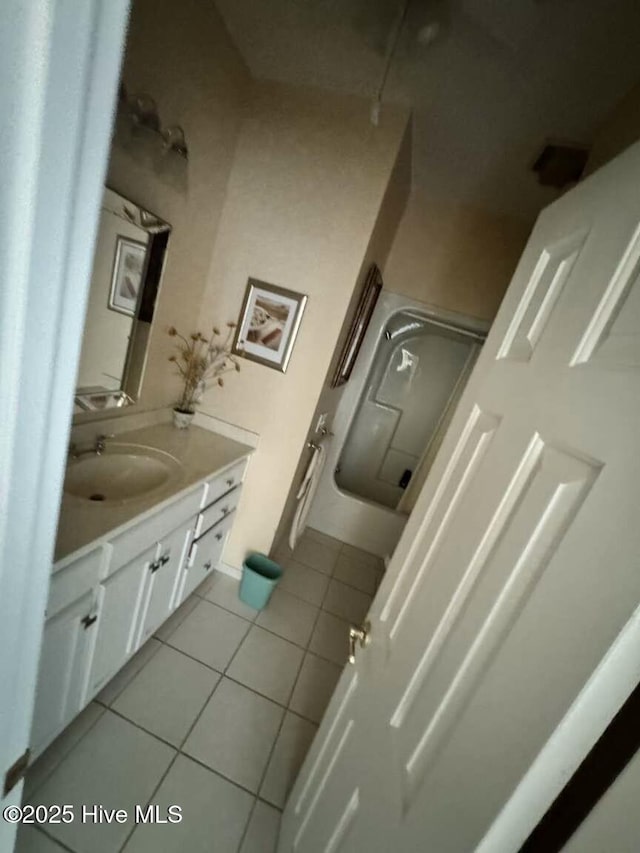 bathroom featuring vanity and tile patterned floors