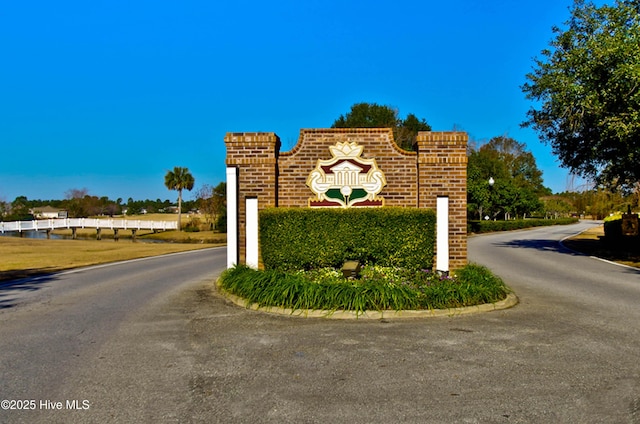 view of community sign