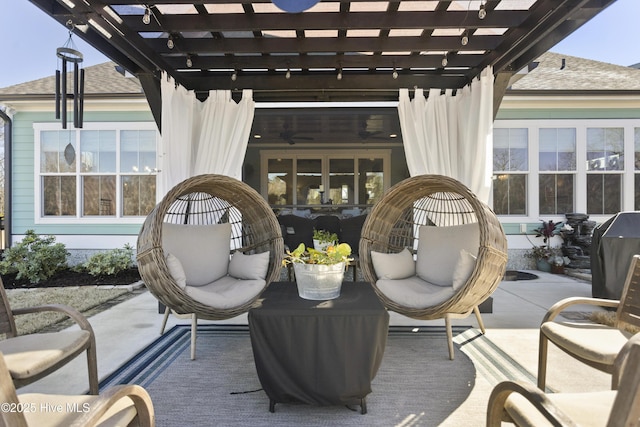 view of patio / terrace with a pergola