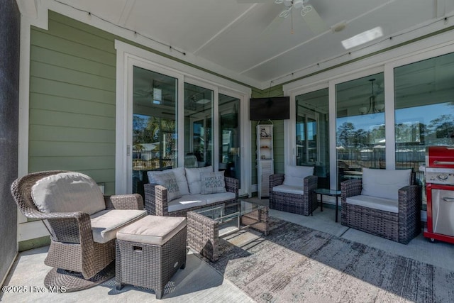 view of patio with an outdoor living space