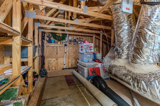 view of unfinished attic