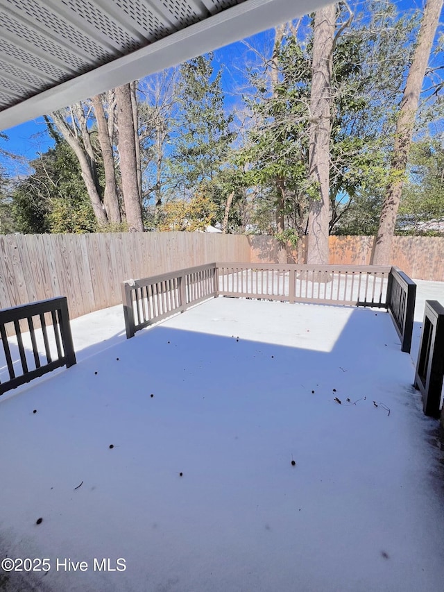 exterior space with a patio area and a fenced backyard