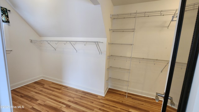 spacious closet with wood finished floors