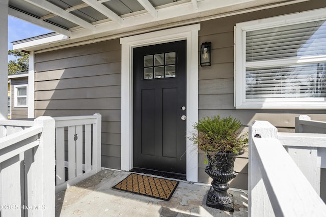 view of doorway to property