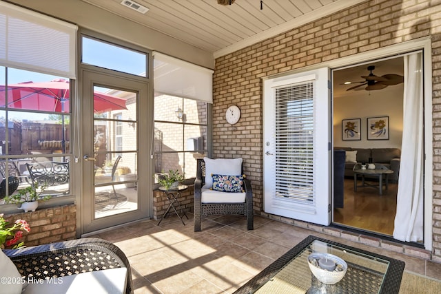 sunroom with visible vents