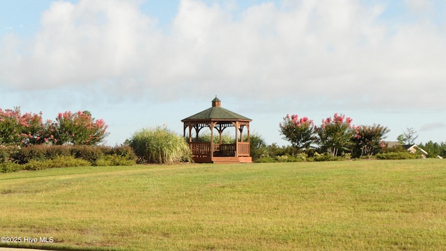 exterior space featuring a gazebo