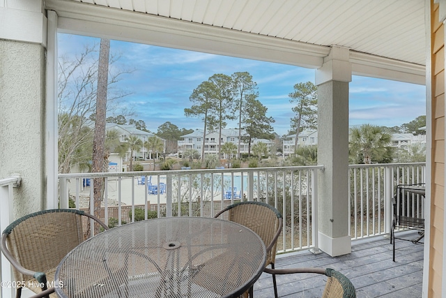 balcony with a residential view