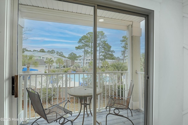 balcony featuring a residential view