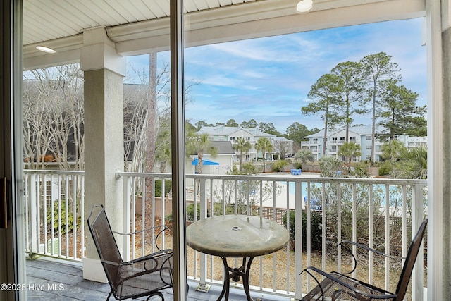 balcony with a residential view