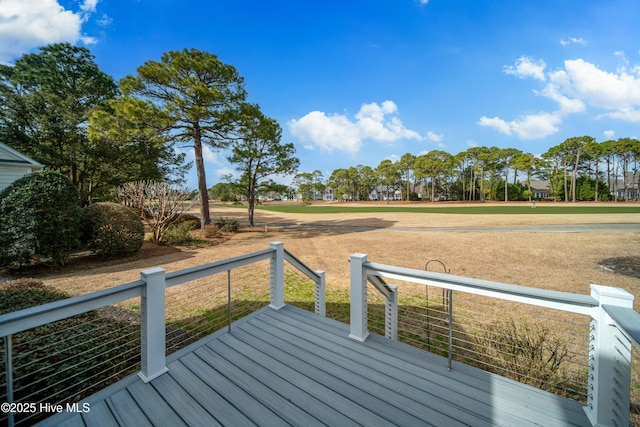 view of dock with a wooden deck