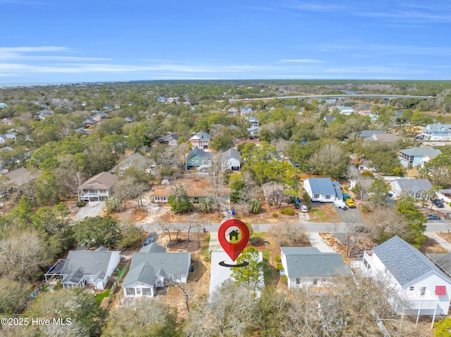 aerial view with a residential view