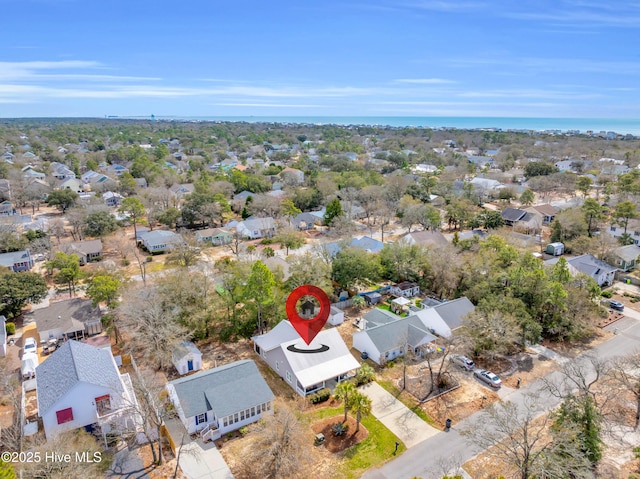 aerial view featuring a residential view