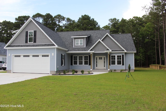 104 Backfield Dr, Newport, NC 28570 - craftsman-style house with concrete driveway, a front lawn, and roof with shingles