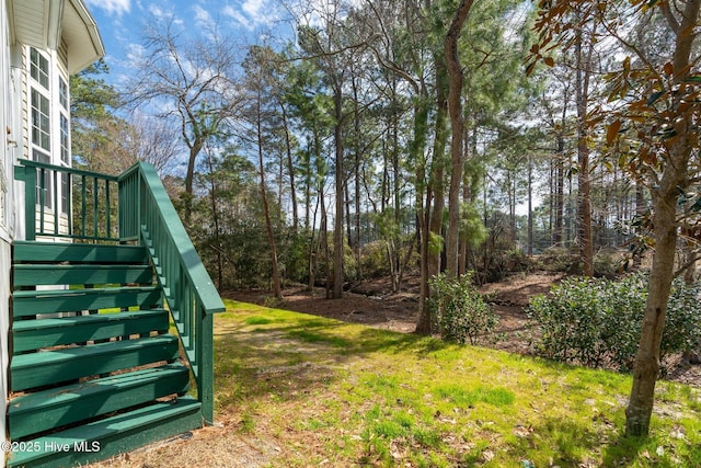 view of yard with stairway