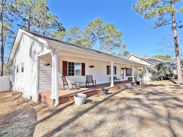 view of front of home featuring covered porch