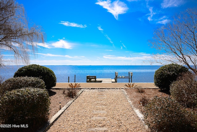 water view with a dock