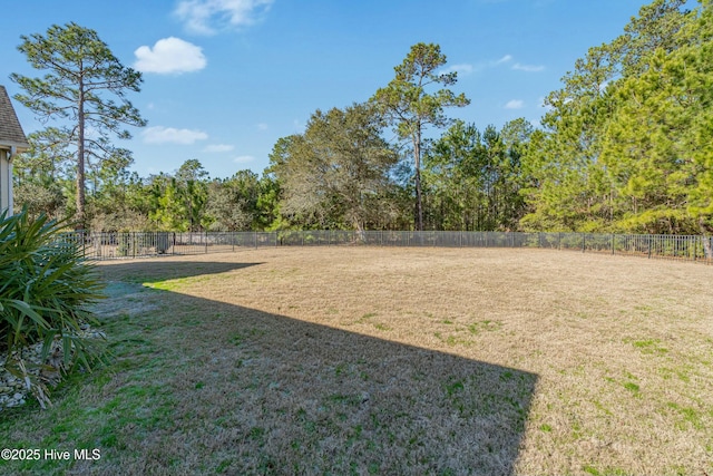 view of yard featuring fence