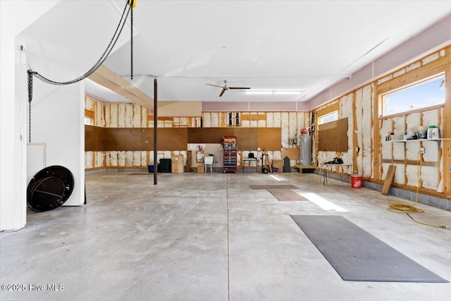 garage with water heater